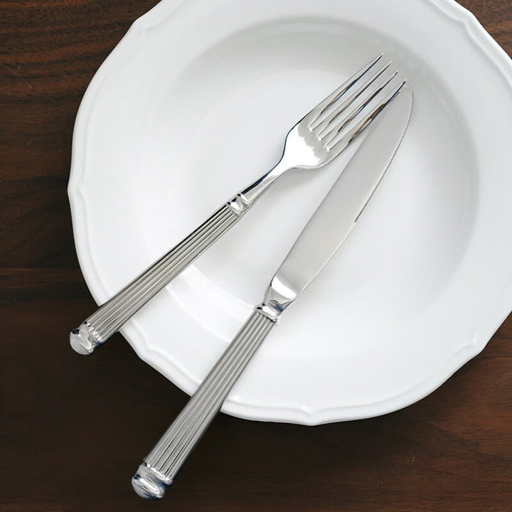Simple Striped 4-Piece Cutlery Set for Dining and Entertaining-Orizon Depot