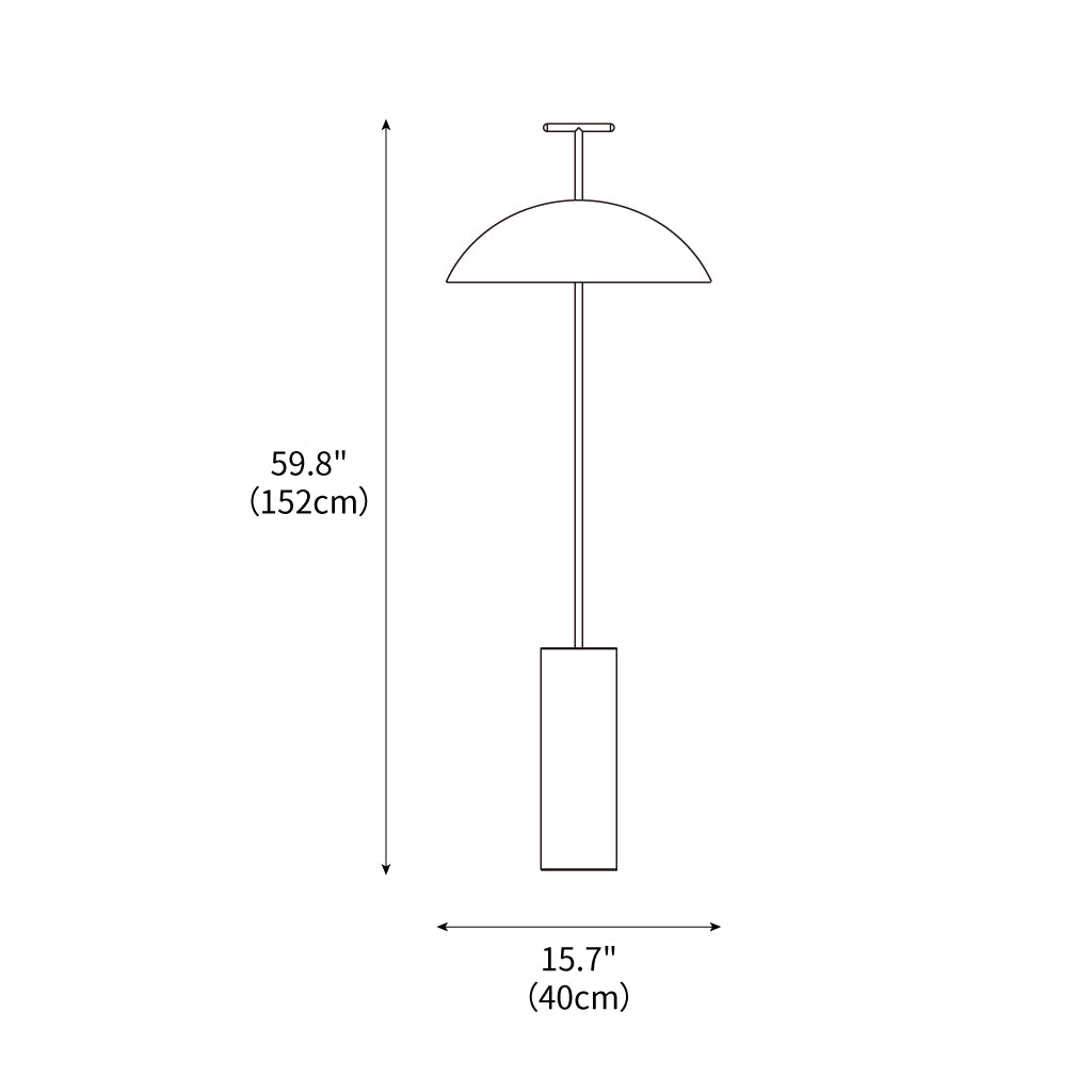 Sleek 15.7" No-Floor Lamp for Modern Home Lighting-Orizon Depot