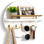 Eco-Friendly Round Wooden Key Holder | Chic Wall Organizer-Orizon Depot