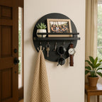 Eco-Friendly Round Wooden Key Holder | Chic Wall Organizer-Orizon Depot