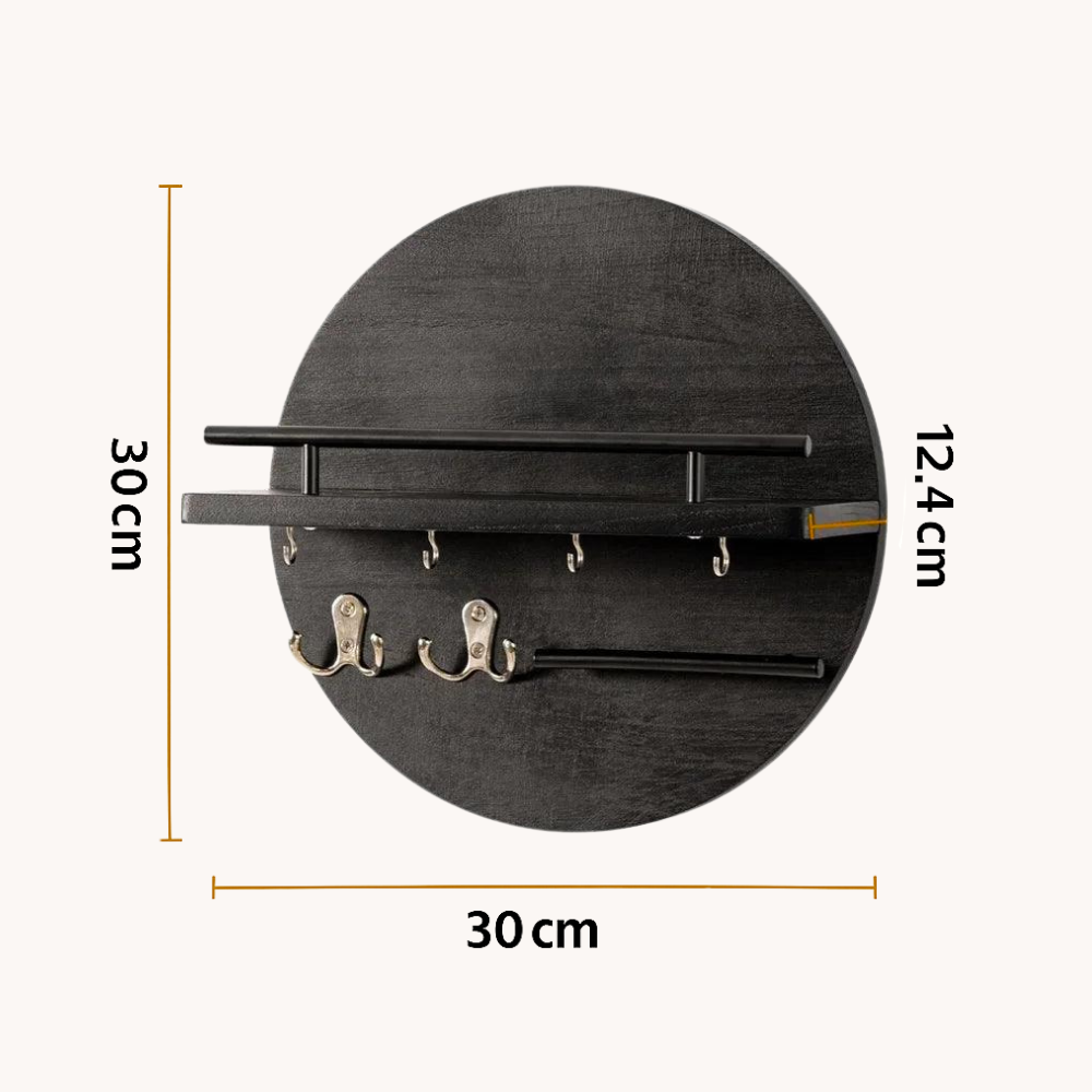 Eco-Friendly Round Wooden Key Holder | Chic Wall Organizer-Orizon Depot