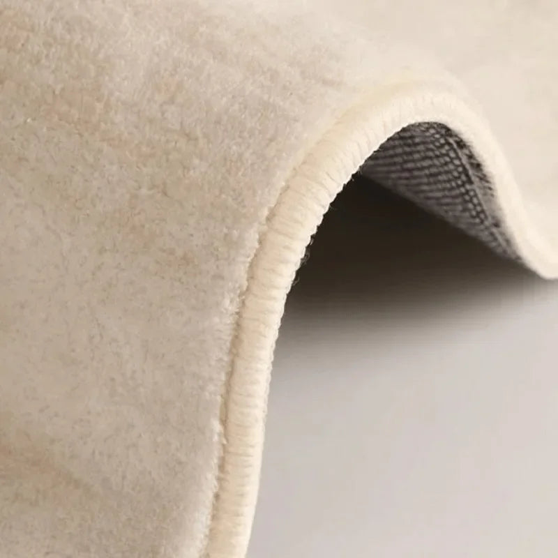 Soft Cream Irregular Shaped Rug | Minimalist Non-Slip Carpet-Orizon Depot