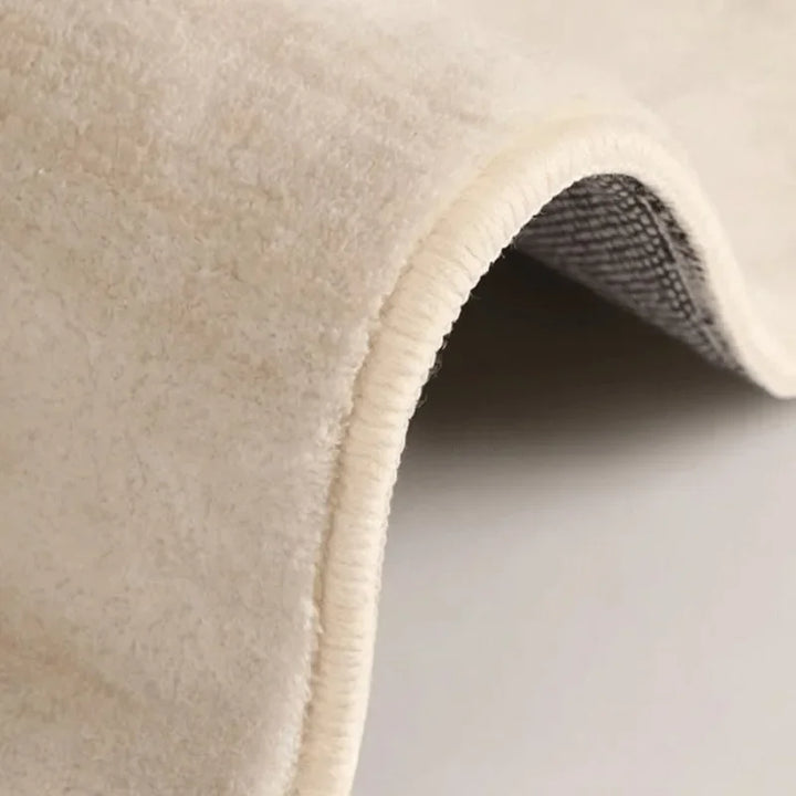 Soft Cream Irregular Shaped Rug | Minimalist Non-Slip Carpet-Orizon Depot
