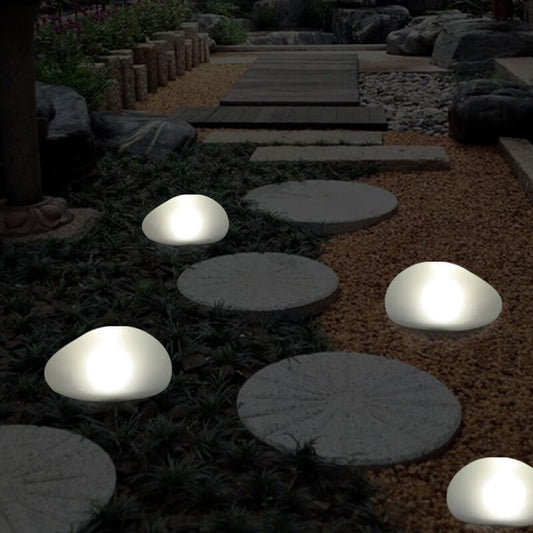 Solar LED Pebble Landscape Lamp Durable ABS with Sandblasted Finish-Orizon Depot