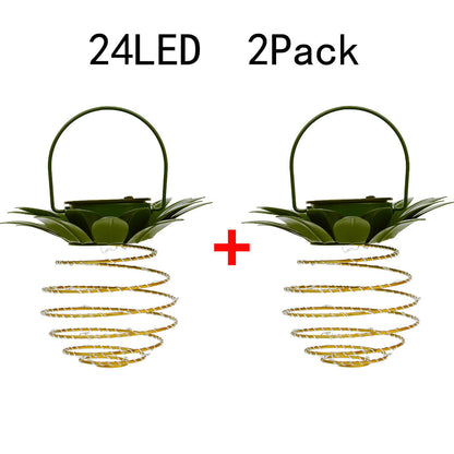 Solar Pineapple Iron Lantern LED Copper Wire Outdoor Waterproof Garden Decorative Hanging Lamp-Orizon Depot