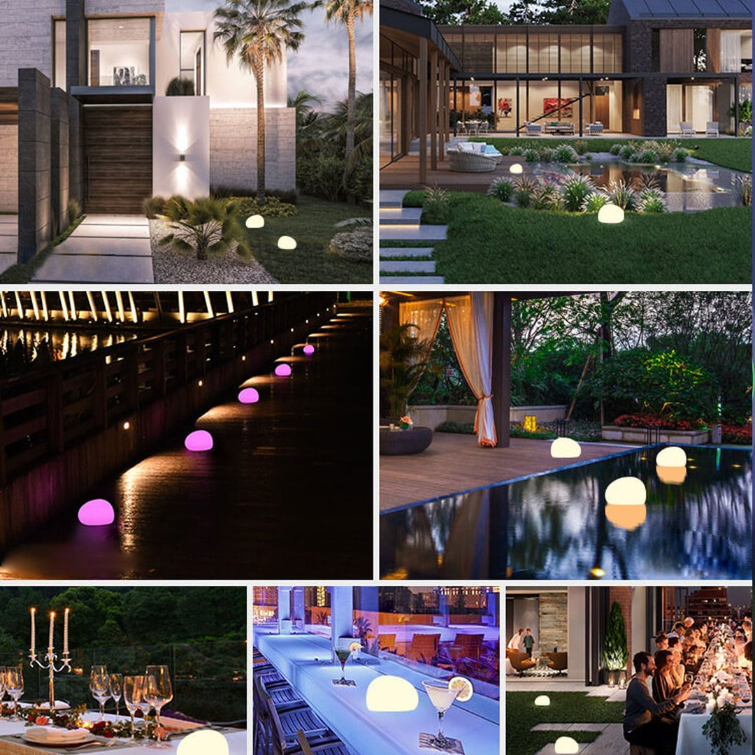 Solar Waterproof PE Spherical LED Lawn Light For Outdoor-Orizon Depot