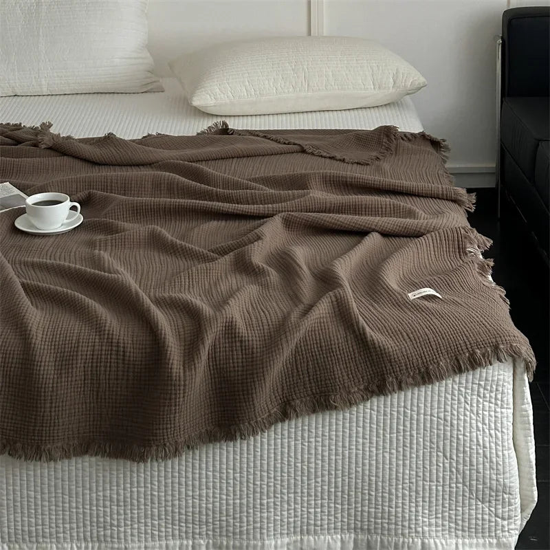 Solid Color Cotton Sofa Blanket for Cozy Home Decor-Orizon Depot