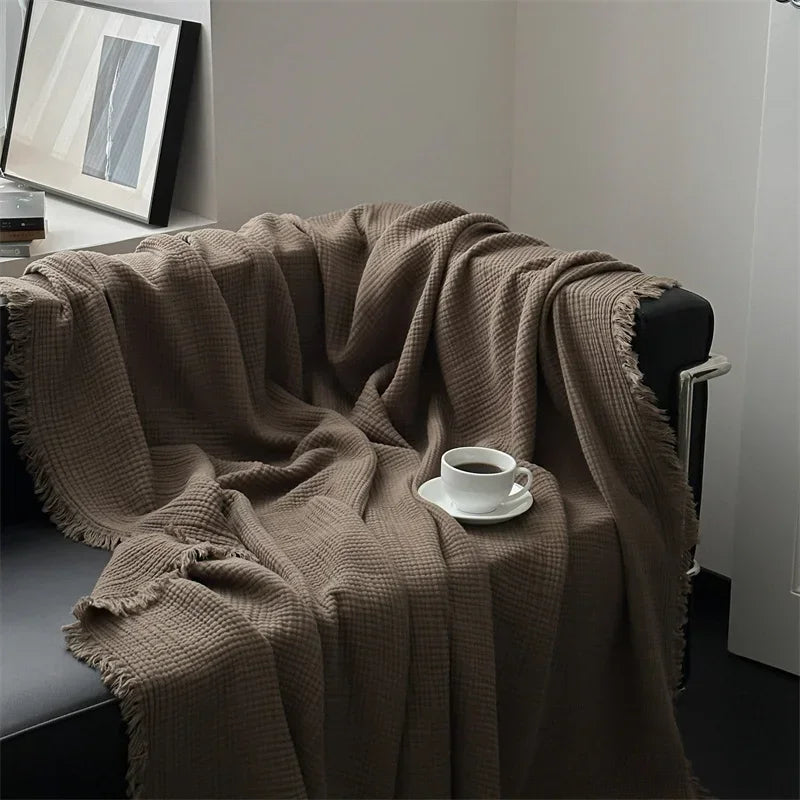 Solid Color Cotton Sofa Blanket for Cozy Home Decor-Orizon Depot