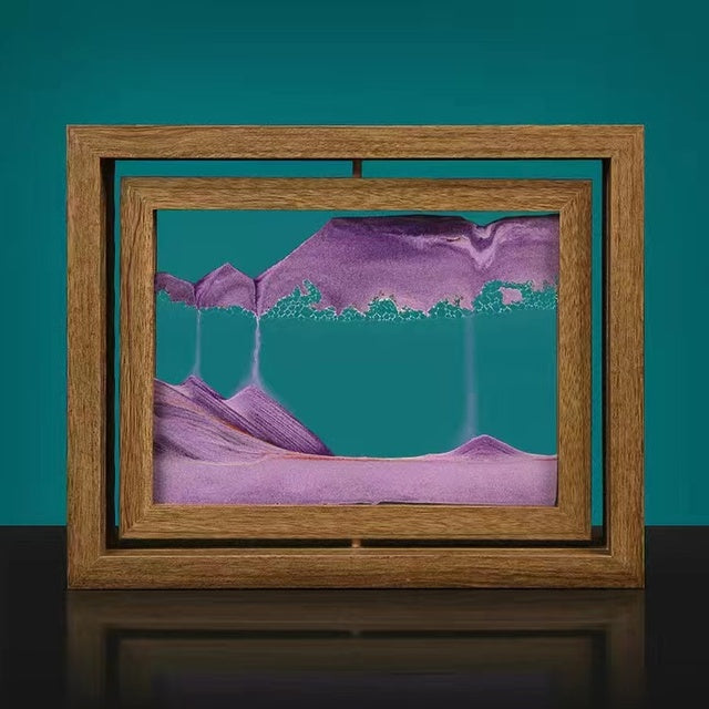 3D Rotating Sand Painting in Solid Wood Frame-Orizon Depot