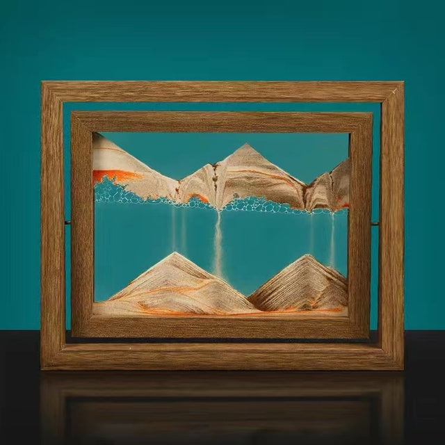 3D Rotating Sand Painting in Solid Wood Frame-Orizon Depot