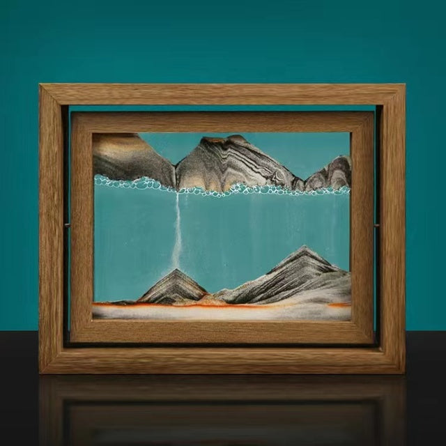 3D Rotating Sand Painting in Solid Wood Frame-Orizon Depot