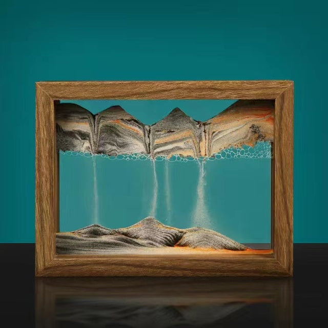 3D Rotating Sand Painting in Solid Wood Frame-Orizon Depot