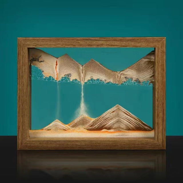 3D Rotating Sand Painting in Solid Wood Frame-Orizon Depot