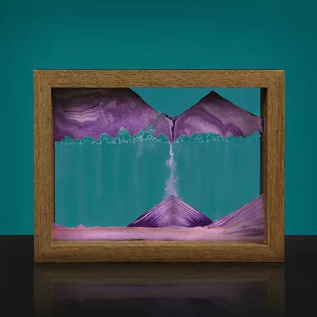 3D Rotating Sand Painting in Solid Wood Frame-Orizon Depot