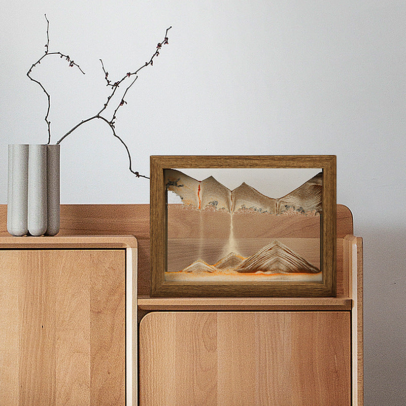 3D Rotating Sand Painting in Solid Wood Frame-Orizon Depot