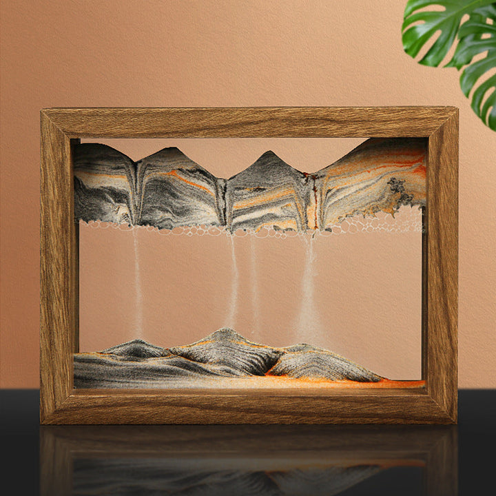 3D Rotating Sand Painting in Solid Wood Frame-Orizon Depot