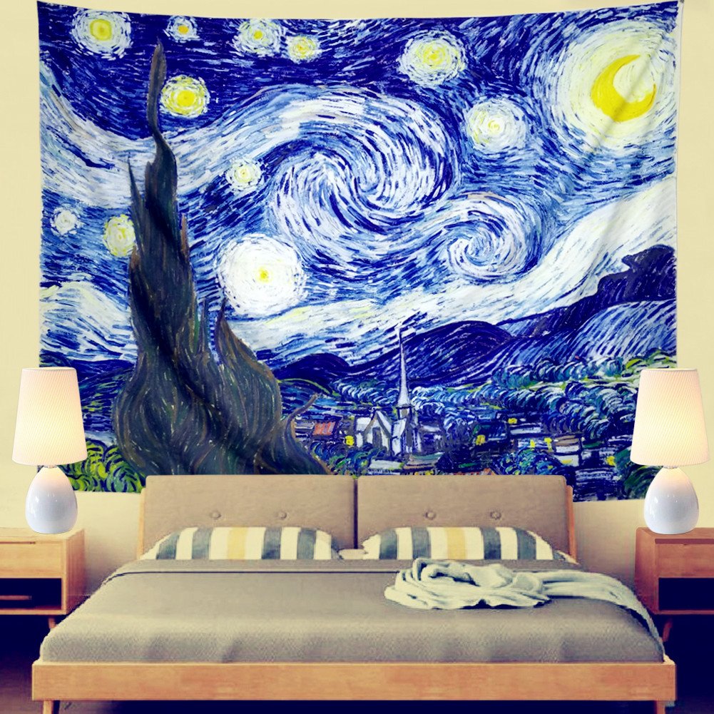 Starry Night Inspired Wall Tapestry for Home Decor-Orizon Depot