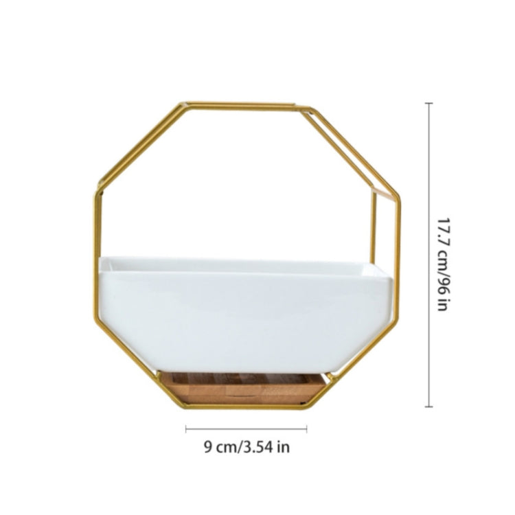 Octagonal Geometric Wall Hanging Table for Succulents - Black-Orizon Depot