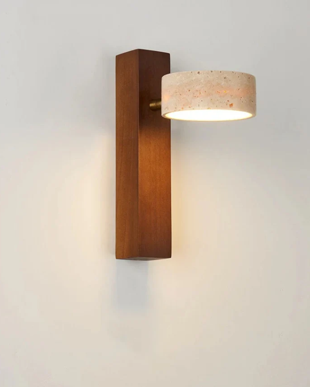 Modern Stone and Wood Wall Lamp - Stylish Lighting Fixture