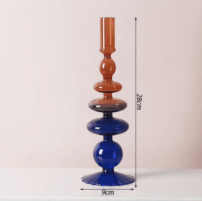 Two-Tone Glass Classic Craft Candle Holder-Orizon Depot