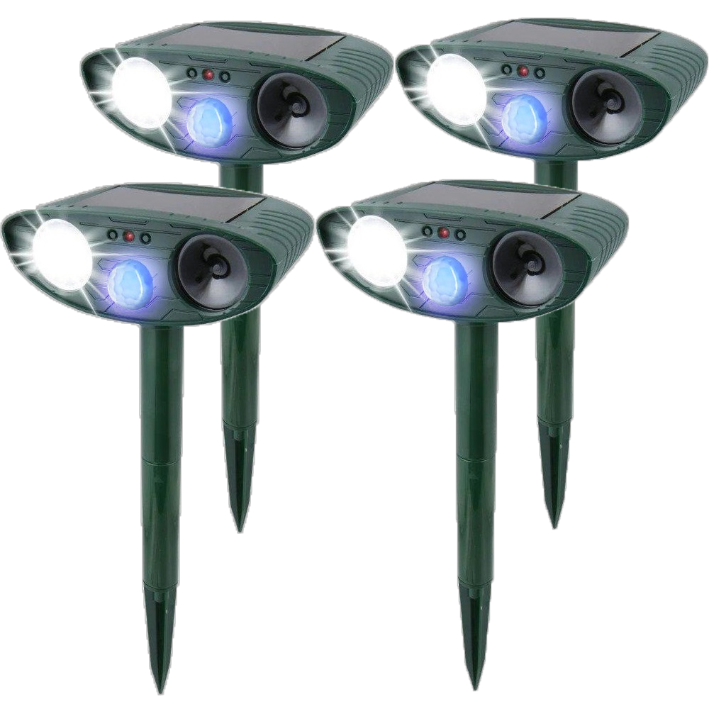 Solar-Powered Ultrasonic Rabbit Repeller with Flashing Light