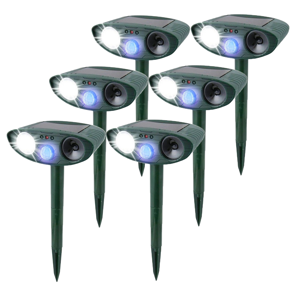 Solar-Powered Ultrasonic Rabbit Repeller with Flashing Light