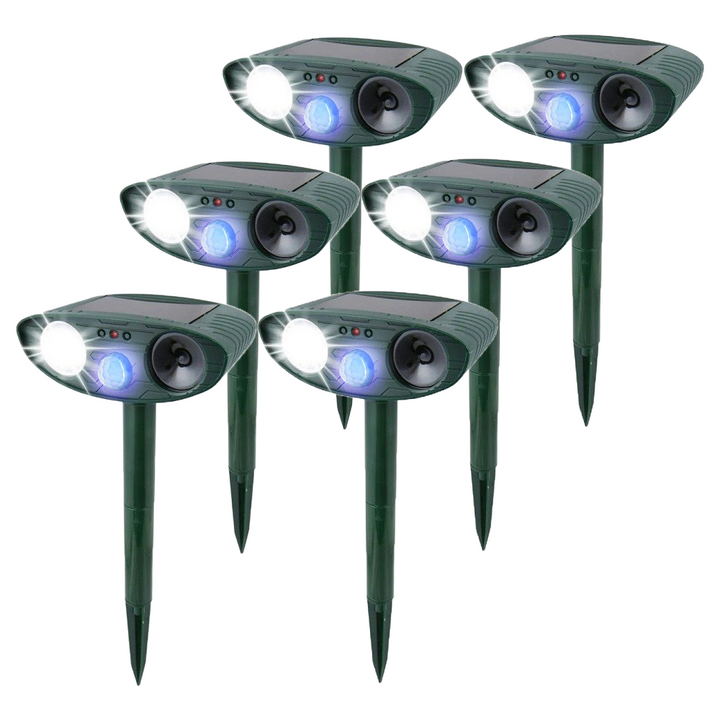 Solar-Powered Ultrasonic Rabbit Repeller with Flashing Light