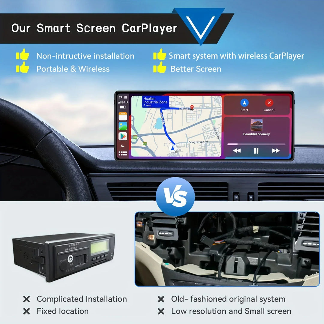 Universal 10.26-Inch Wireless CarPlay Android Auto Multimedia Player-Orizon Depot
