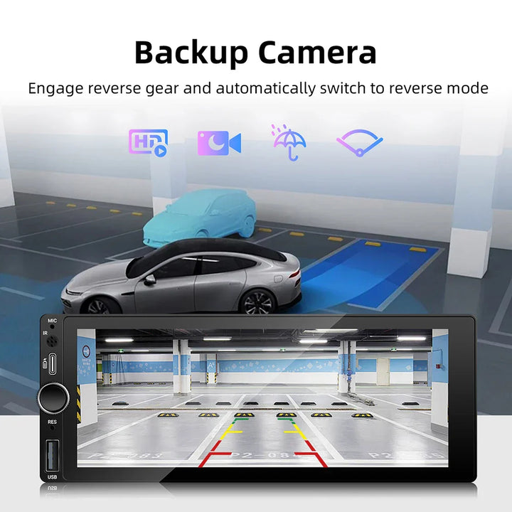 Universal 6.86 Inch Touchscreen Car Stereo with Wireless CarPlay-Orizon Depot