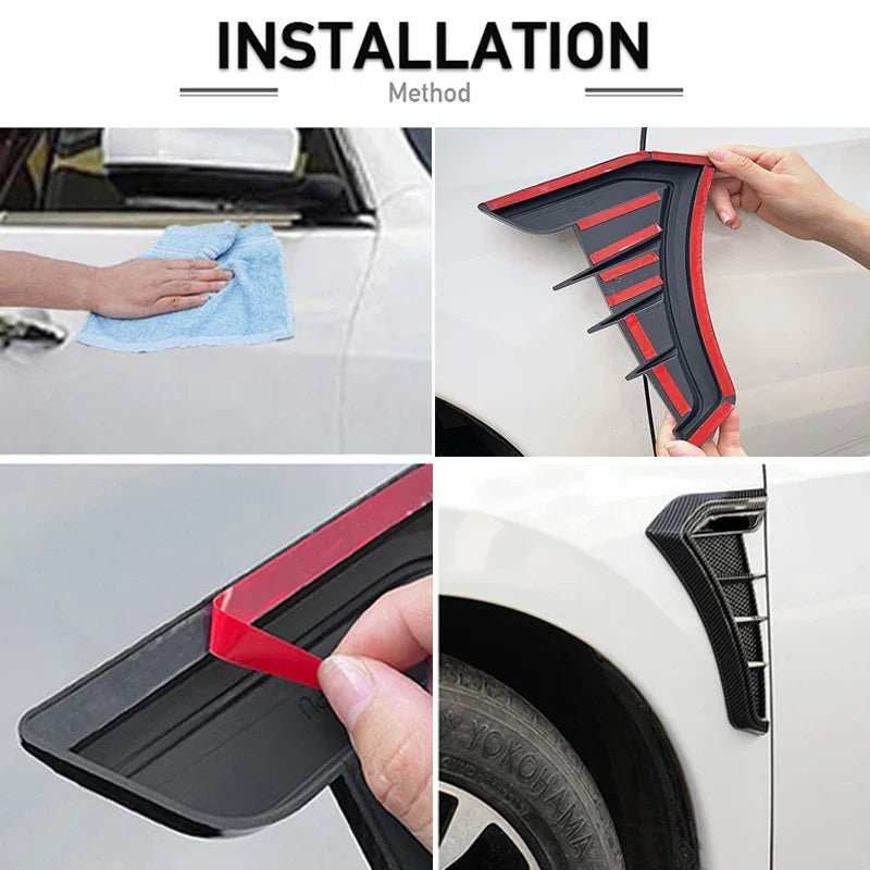 Universal Car Hood Vents Air Intake Scoop Carbon Fiber Look-Orizon Depot