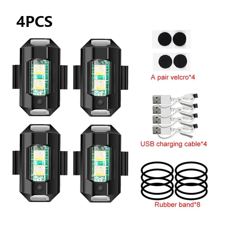 Universal LED Strobe Signal Lights for Motorcycles - USB Charging, 7 Colors-Orizon Depot