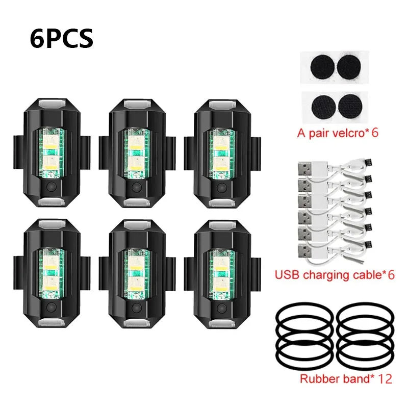 Universal LED Strobe Signal Lights for Motorcycles - USB Charging, 7 Colors-Orizon Depot