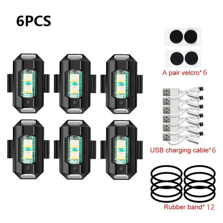Universal LED Strobe Signal Lights for Motorcycles - USB Charging, 7 Colors-Orizon Depot