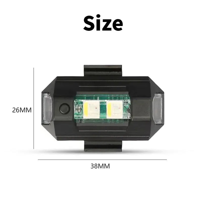 Universal LED Strobe Signal Lights for Motorcycles - USB Charging, 7 Colors-Orizon Depot