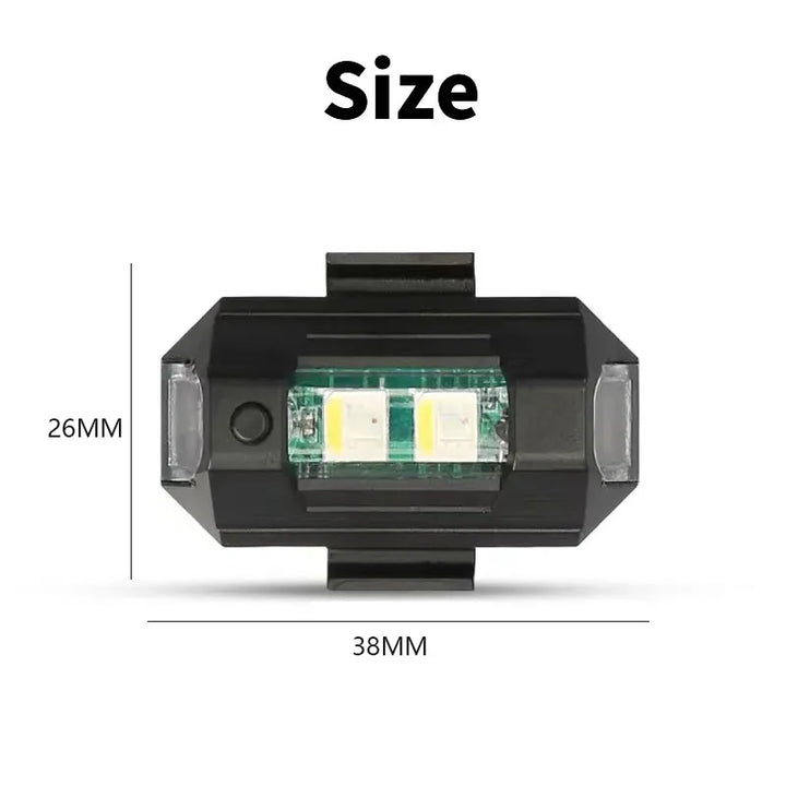 Universal LED Strobe Signal Lights for Motorcycles - USB Charging, 7 Colors-Orizon Depot