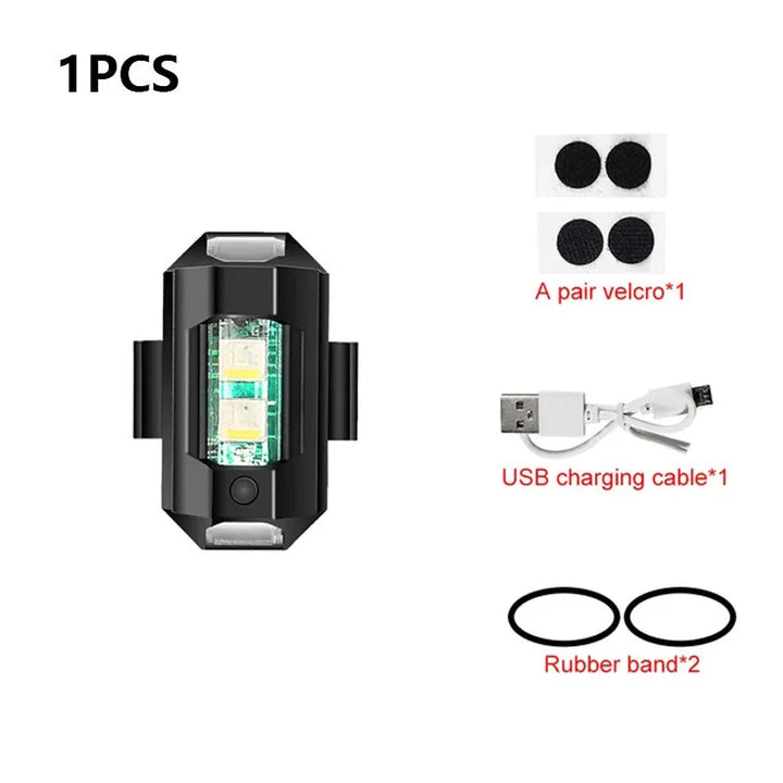 Universal LED Strobe Signal Lights for Motorcycles - USB Charging, 7 Colors-Orizon Depot