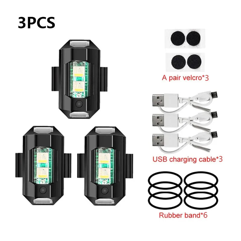 Universal LED Strobe Signal Lights for Motorcycles - USB Charging, 7 Colors-Orizon Depot