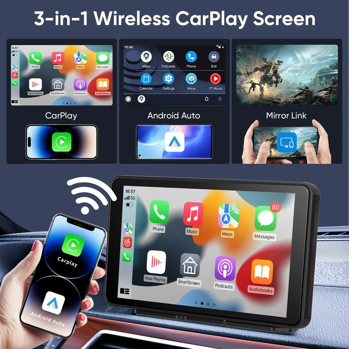 Universal Wireless CarPlay and Android Auto Car Stereo Head Unit-Orizon Depot