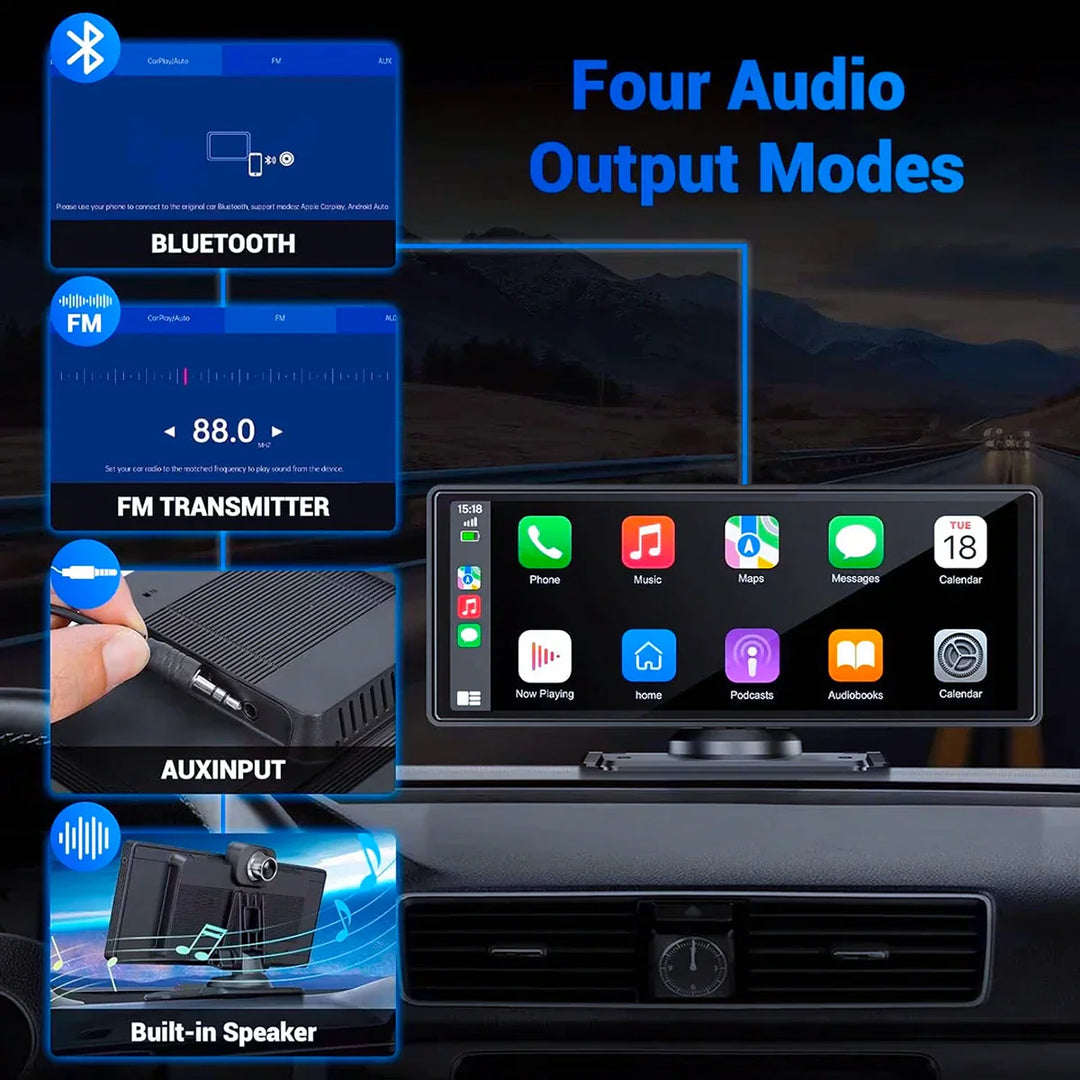 Universal Wireless CarPlay and Android Auto Car Stereo Head Unit-Orizon Depot