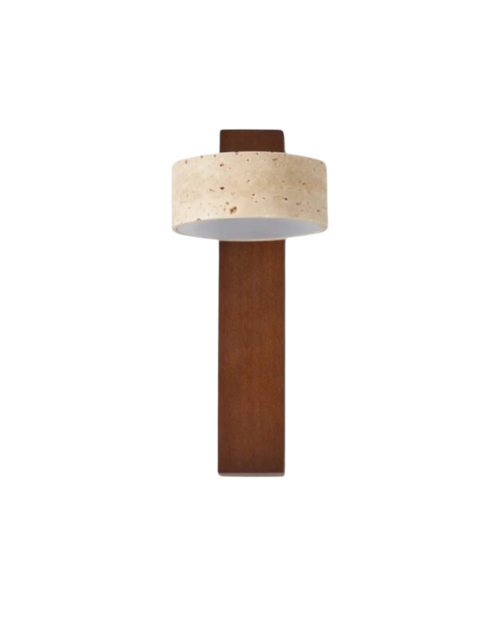 Modern Stone and Wood Wall Lamp - Stylish Lighting Fixture
