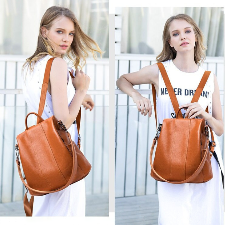 Theft-Resistant Leather Backpack for Secure Travel and Daily Use-Orizon Depot