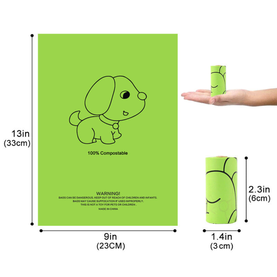 120 Biodegradable Dog Poop Bags with Dispenser-Orizon Depot