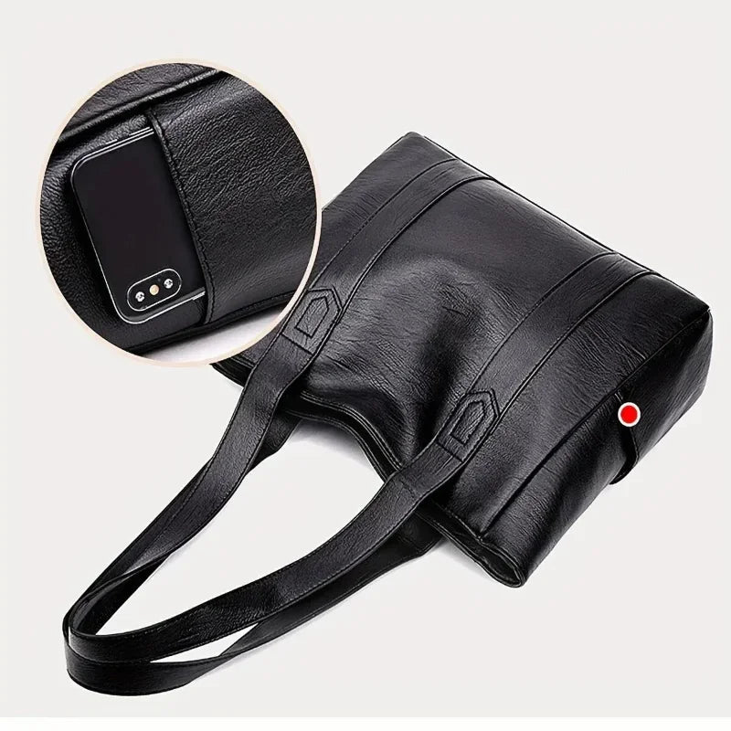 Stylish Leather Shoulder Bag with Vintage Design and Sleek Finish-Orizon Depot