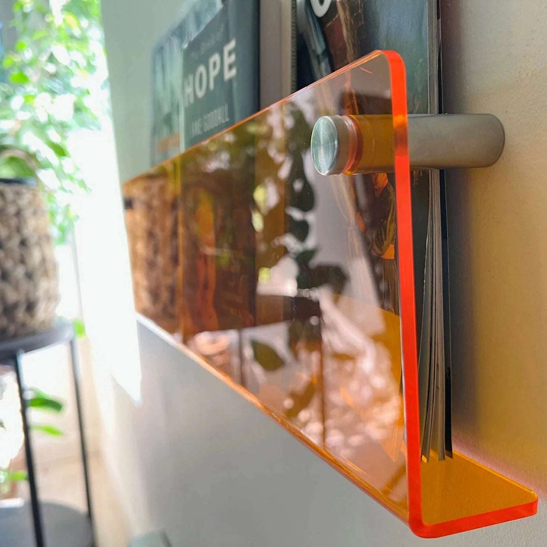 Acrylic Wall-Mounted Floating Magazine Rack for Stylish Storage-Orizon Depot