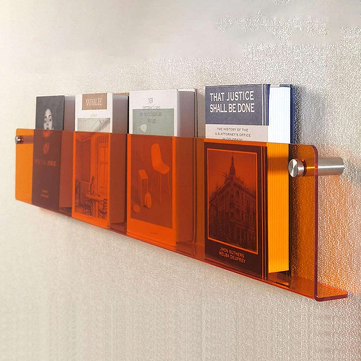 Acrylic Wall-Mounted Floating Magazine Rack for Stylish Storage-Orizon Depot