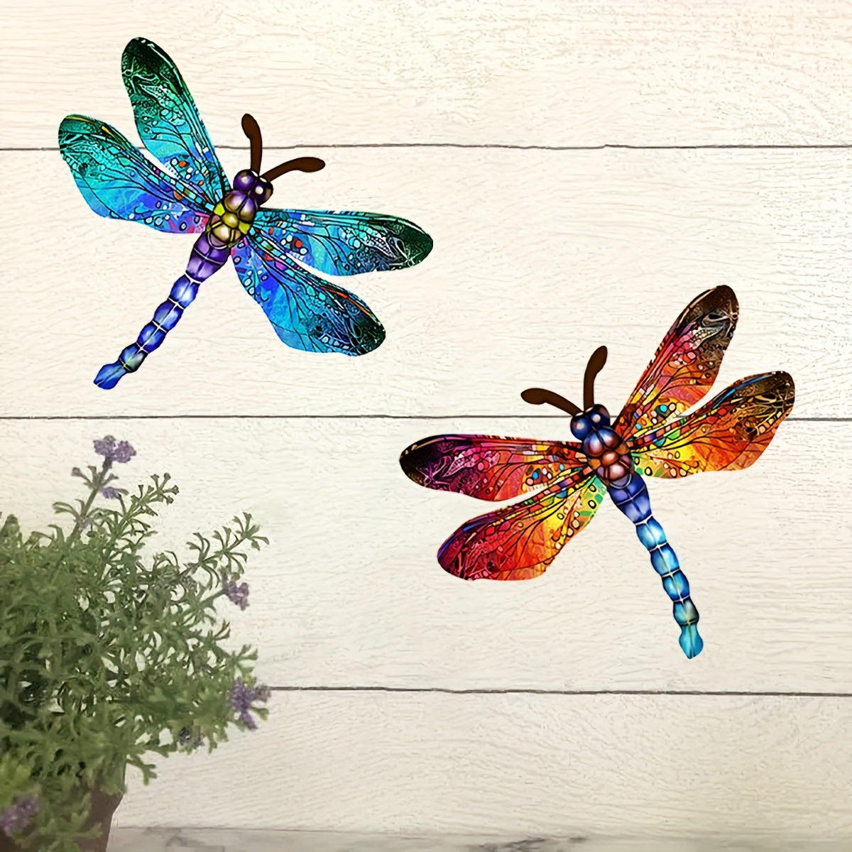 Vibrant Dragonfly Metal Wall Art – Artistic Outdoor Decoration-Orizon Depot