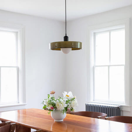 Vintage Colorful Glass Dish Shape One-Light Pendant Lamp-Orizon Depot