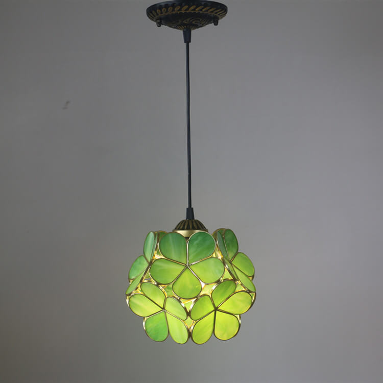 Vintage Stained Glass Flower Pendant Light-Orizon Depot
