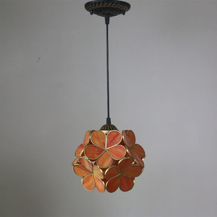 Vintage Stained Glass Flower Pendant Light-Orizon Depot