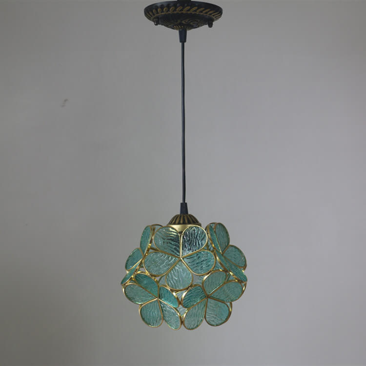 Vintage Stained Glass Flower Pendant Light-Orizon Depot